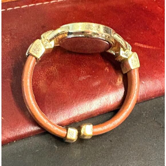 Women's Studio Time Watch, Gold Tone with Face Color Matching Band Wrap - Picture 2 of 3